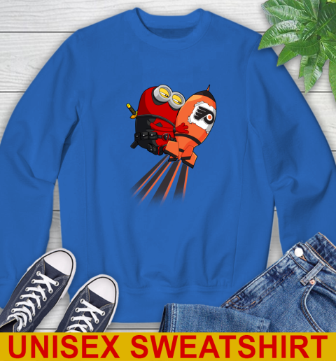 NHL Hockey Philadelphia Flyers Deadpool Minion Marvel Shirt Sweatshirt 11