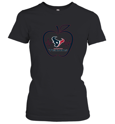 Apple Heartbeat Teacher Symbol Houston Texans Women's T-Shirt