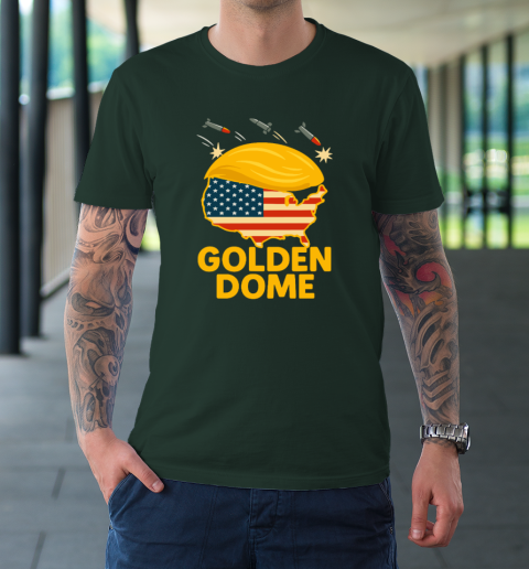 Trump Golden Dome Hair Shield USA T-Shirt 3