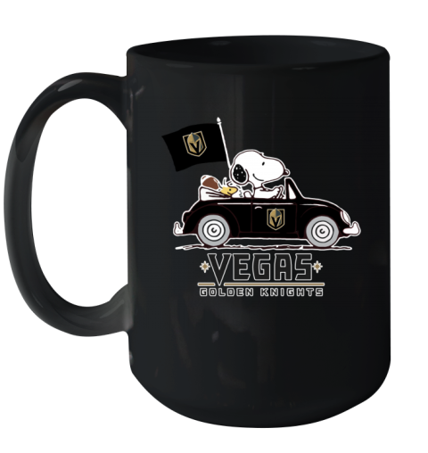 The Snoopy And Woodstock Ride The Vegas Golden Knights Car Ceramic Mug 15oz