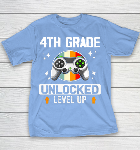 Next Level t shirts 4th Grade Unlocked Level Up Back To School Fourth Grade Gamer Youth T-Shirt 8
