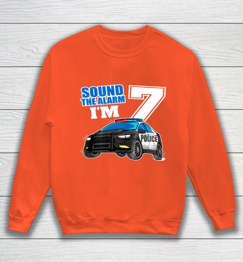 Kids Police Car 7th Birthday Shirt Boy 7 Cop Policeman Officer 7 Year Old Sweatshirt 3