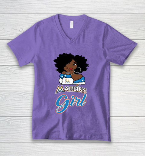 Miami Marlinss Girl MLB V-Neck T-Shirt 9