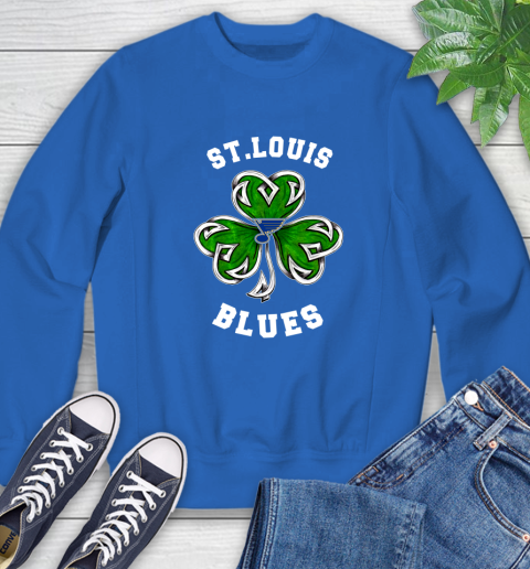 NHL St.Louis Blues Three Leaf Clover St Patrick's Day Hockey Sports Sweatshirt 9