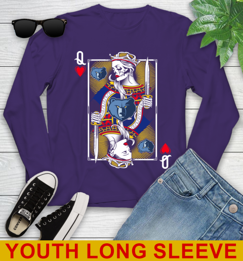 NBA Basketball Memphis Grizzlies The Queen Of Hearts Card Shirt Youth Long Sleeve 4