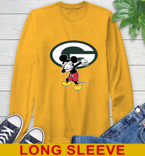 Green Bay Packers NFL Football Dabbing Mickey Disney Sports Long Sleeve T-Shirt 3