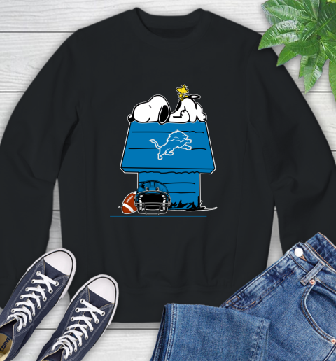 Detroit Lions NFL Football Snoopy Woodstock The Peanuts Movie Sweatshirt 2