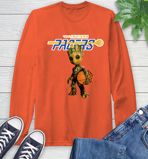 Indiana Pacers NBA Basketball Groot Marvel Guardians Of The Galaxy Long Sleeve T-Shirt 5