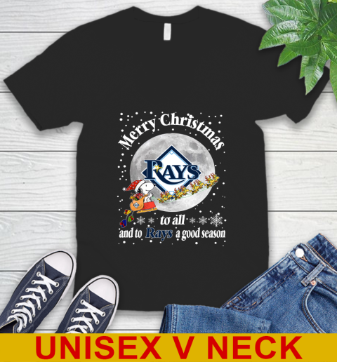Tampa Bay Rays Merry Christmas To All And To Rays A Good Season MLB Baseball Sports V-Neck T-Shirt