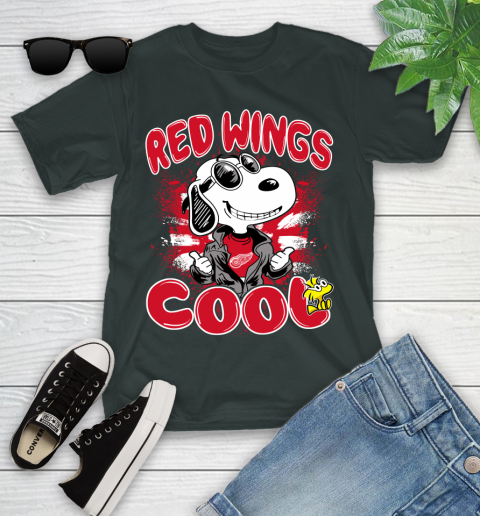 NHL Hockey Detroit Red Wings Cool Snoopy Shirt Youth T-Shirt 5