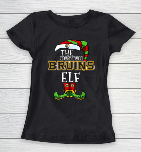 Boston Bruins Christmas ELF Funny NHL Women's T-Shirt