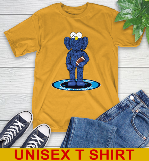 NFL Football Carolina Panthers Kaws Bff Blue Figure Shirt T-Shirt 3