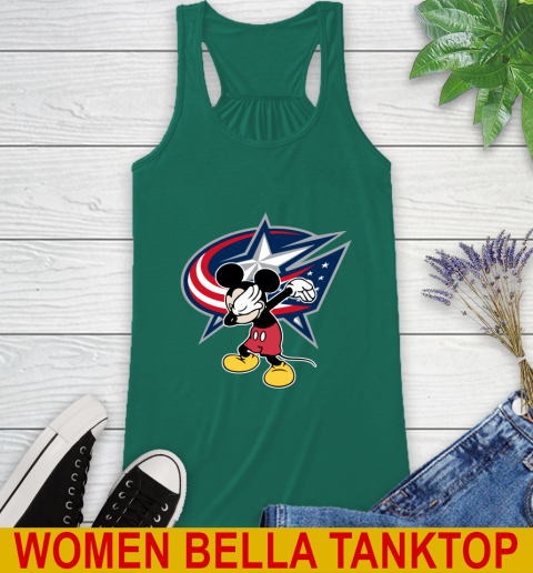 Columbus Blue Jackets NHL Hockey Dabbing Mickey Disney Sports Racerback Tank 7