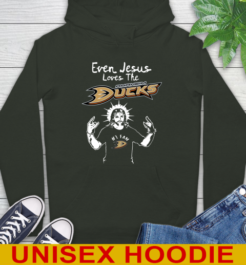 Anaheim Ducks NHL Hockey Even Jesus Loves The Ducks Shirt Hoodie 12