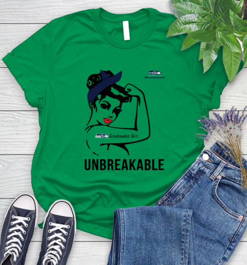 NFL Seattle Seahawks Girl Unbreakable Football Sports Women's T-Shirt 4