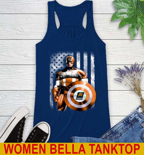 Phoenix Suns NBA Basketball Captain America Marvel Avengers American Flag Shirt Racerback Tank 7