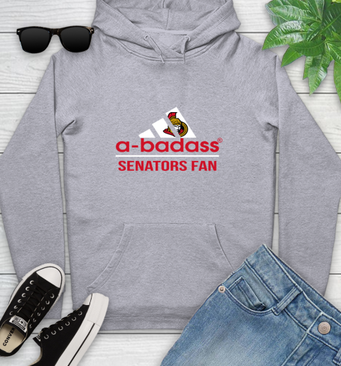 NHL A Badass Ottawa Senators Fan Adidas Hockey Sports Youth Hoodie 6