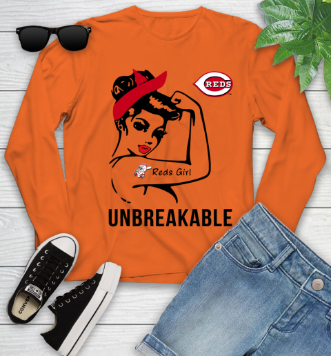 MLB Cincinnati Reds Girl Unbreakable Baseball Sports Youth Long Sleeve 2