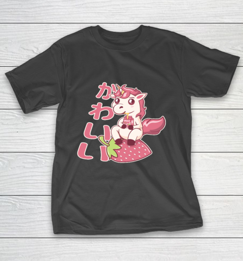 Strawberry Milk Shake Carton  Kawaii Chibi Unicorn Japanese T-Shirt