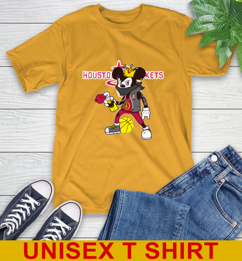 Houston Rockets NBA Basketball Mickey Peace Sign Sports T-Shirt 3