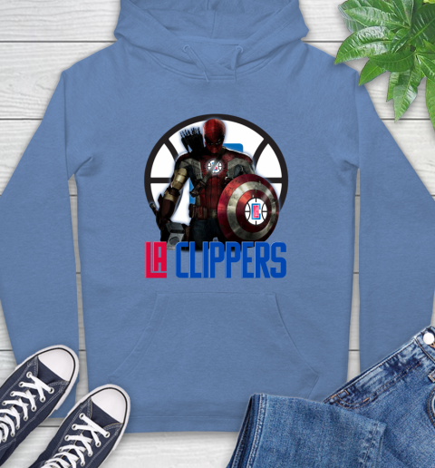 LA Clippers NBA Basketball Captain America Thor Spider Man Hawkeye Avengers Hoodie 11