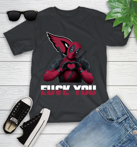 NHL Arizona Cardinals Deadpool Love You Fuck You Football Sports Youth T-Shirt