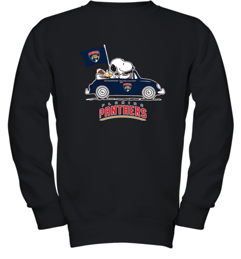 Snoopy And Woodstock Ride The Floria Panthers Car NFL Youth Sweatshirt