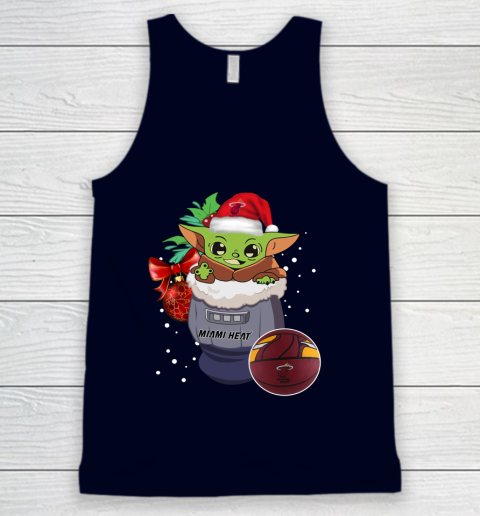 Miami Heat Christmas Baby Yoda Star Wars Funny Happy NBA Tank Top 3
