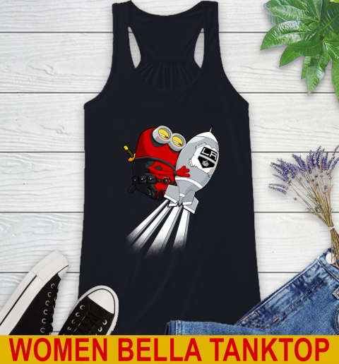 NHL Hockey Los Angeles Kings Deadpool Minion Marvel Shirt Racerback Tank 8