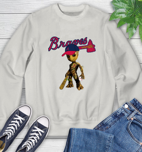 MLB Atlanta Braves Groot Guardians Of The Galaxy Baseball Sweatshirt 12