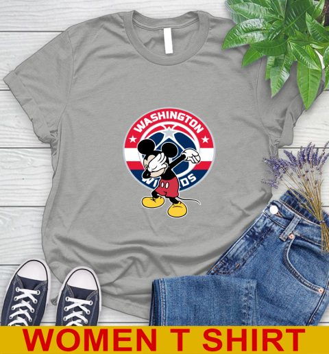 Washington Wizards NBA Basketball Dabbing Mickey Disney Sports Women's T-Shirt 11