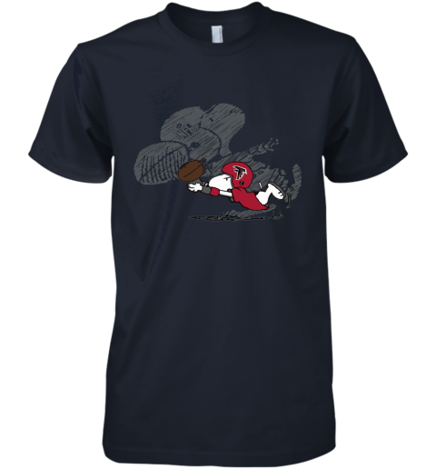 Atlanta Falcons Snoopy Plays The Football Game Premium Men's T-Shirt