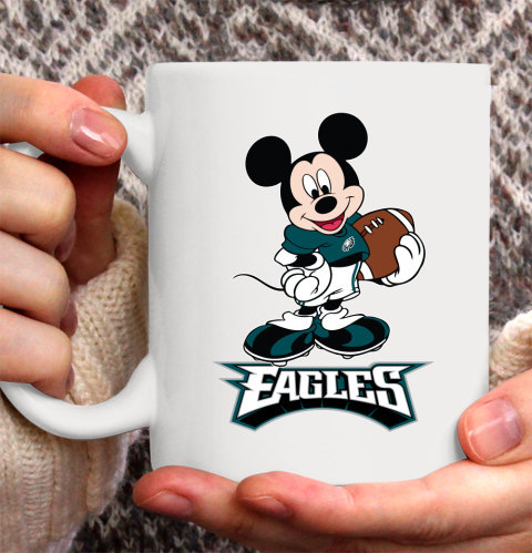 NFL Football Philadelphia Eagles Cheerful Mickey Mouse Shirt Ceramic Mug 11oz 2