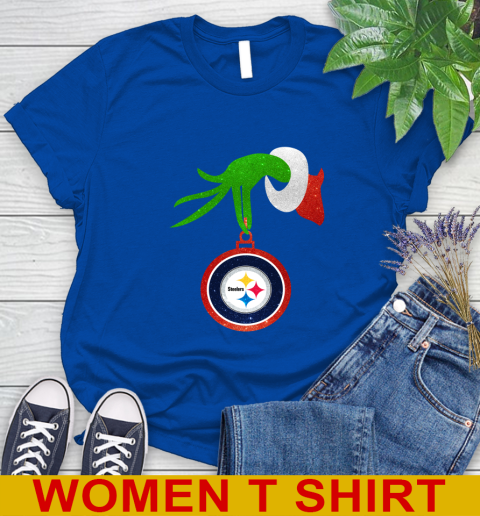Pittsburgh Steelers Grinch Merry Christmas NFL Football Women's T-Shirt 9