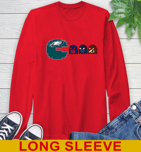 Philadelphia Eagles NFL Football Pac Man Champion Long Sleeve T-Shirt 10