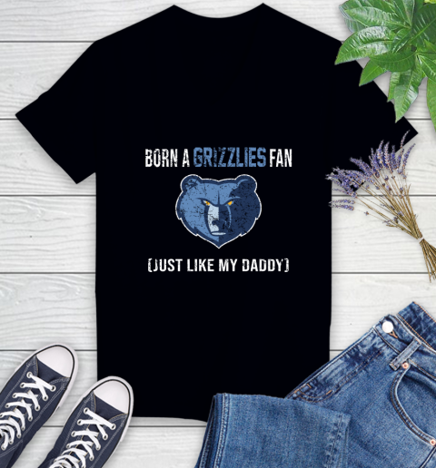 NBA Memphis Grizzlies Loyal Fan Just Like My Daddy Basketball Shirt Women's V-Neck T-Shirt