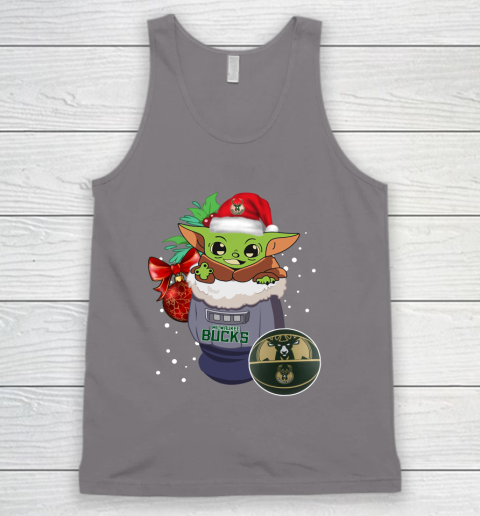 Milwaukee Bucks Christmas Baby Yoda Star Wars Funny Happy NBA Tank Top 7