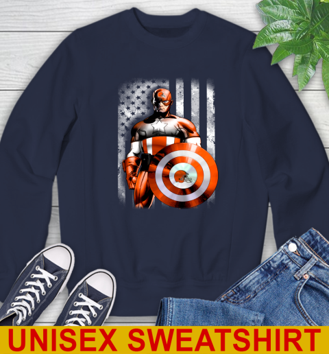 Cleveland Browns NFL Football Captain America Marvel Avengers American Flag Shirt Sweatshirt 2