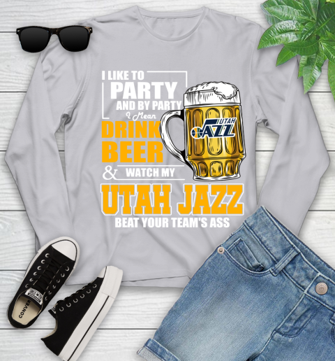 NBA Drink Beer and Watch My Utah Jazz Beat Your Team's Ass Basketball Youth Long Sleeve 5