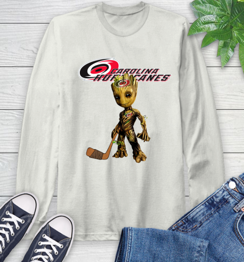 Carolina Hurricanes NHL Hockey Groot Marvel Guardians Of The Galaxy Long Sleeve T-Shirt 12