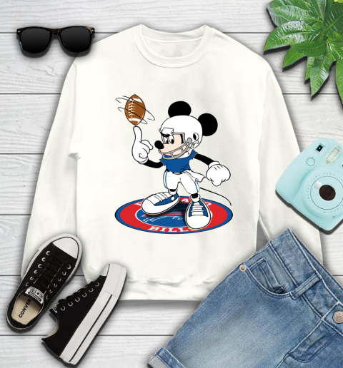 NFL Football Buffalo Bills Cheerful Mickey Disney Shirt Youth Sweatshirt 2