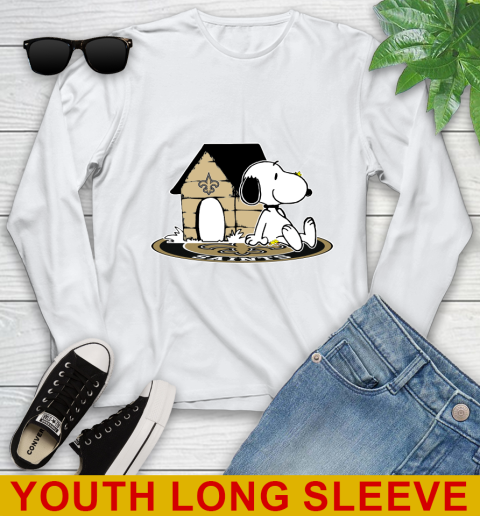 NFL Football New Orleans Saints Snoopy The Peanuts Movie Shirt Youth Long Sleeve