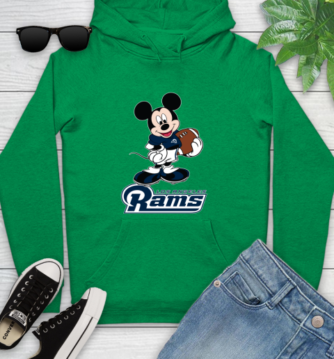NFL Football Los Angeles Rams Cheerful Mickey Mouse Shirt Youth Hoodie 7