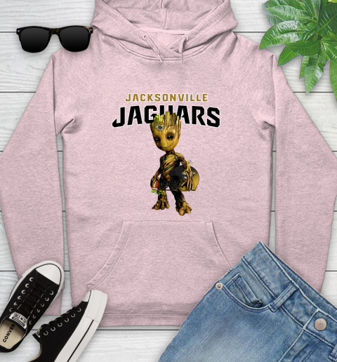 Jacksonville Jaguars NFL Football Groot Marvel Guardians Of The Galaxy Youth Hoodie 10