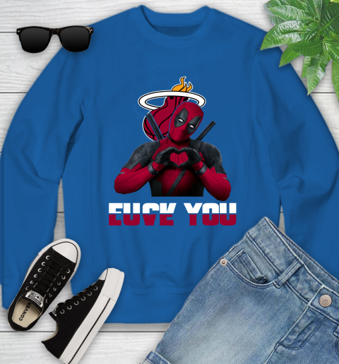 NBA Miami Heat Deadpool Love You Fuck You Basketball Sports Youth Sweatshirt 7