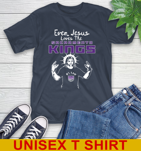 Sacramento Kings NBA Basketball Even Jesus Loves The Kings Shirt T-Shirt 3