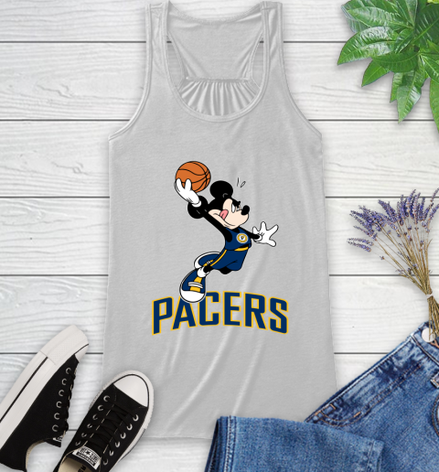 NBA Basketball Indiana Pacers Cheerful Mickey Mouse Shirt Racerback Tank 2