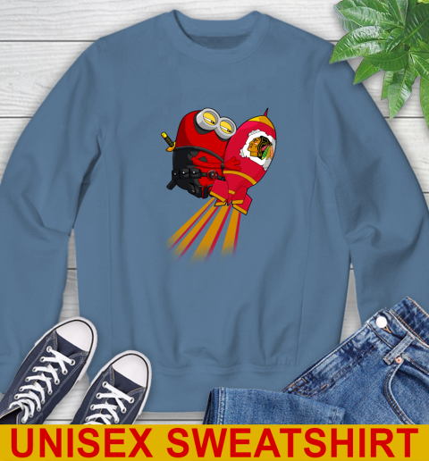 NHL Hockey Chicago Blackhawks Deadpool Minion Marvel Shirt Sweatshirt 10