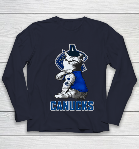 NHL My Cat Loves Vancouver Canucks Hockey Youth Long Sleeve 2