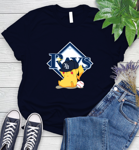 MLB Pikachu Baseball Sports Tampa Bay Rays Women's T-Shirt 3